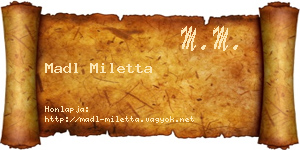 Madl Miletta névjegykártya